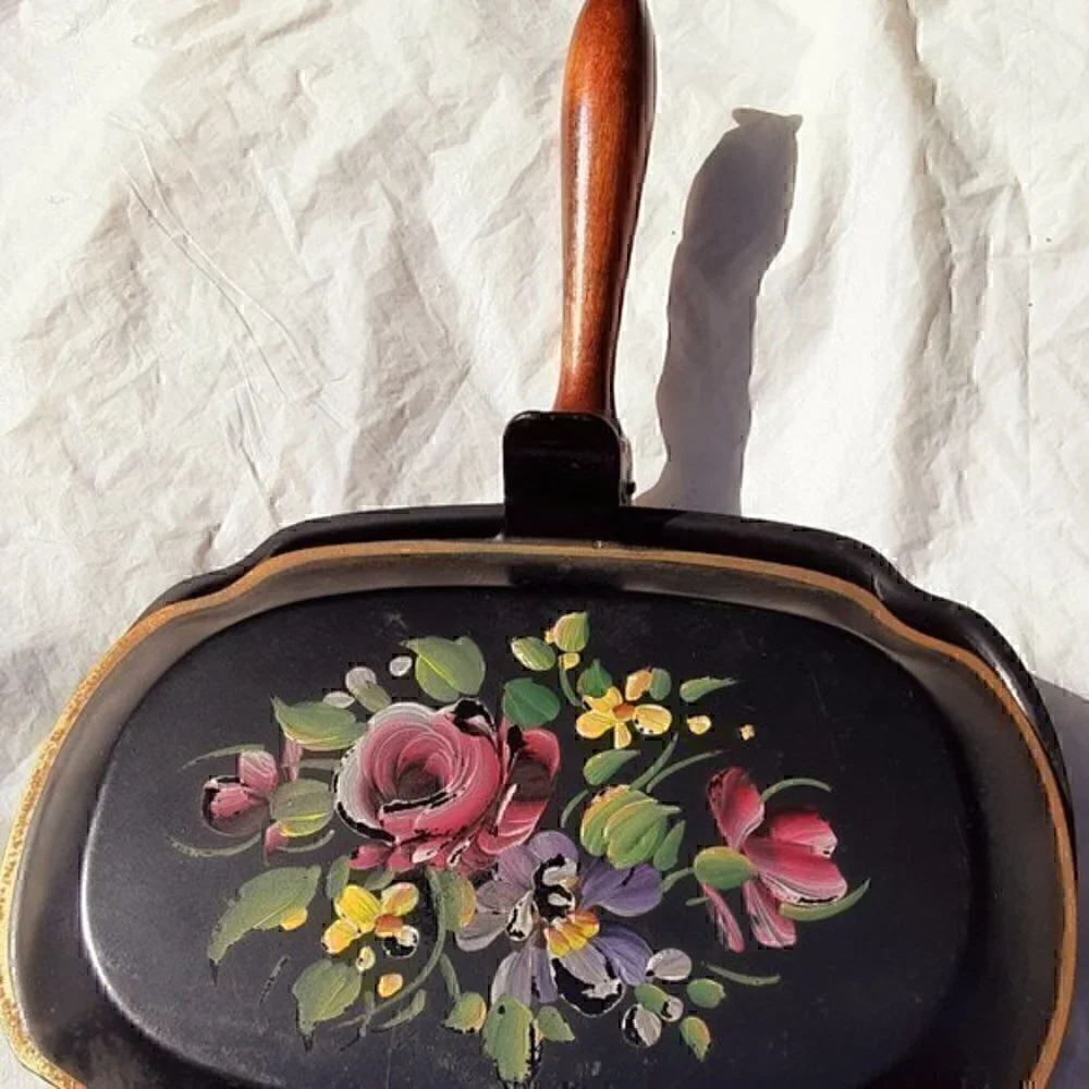 Vintage Hand Painted Floral Top Pattern Silent Butler